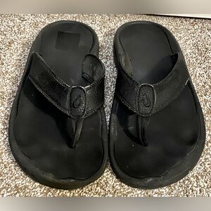 Olukai Ohana Men's Size 10 Black Thong Flip Flops Comfort Sandals Slides